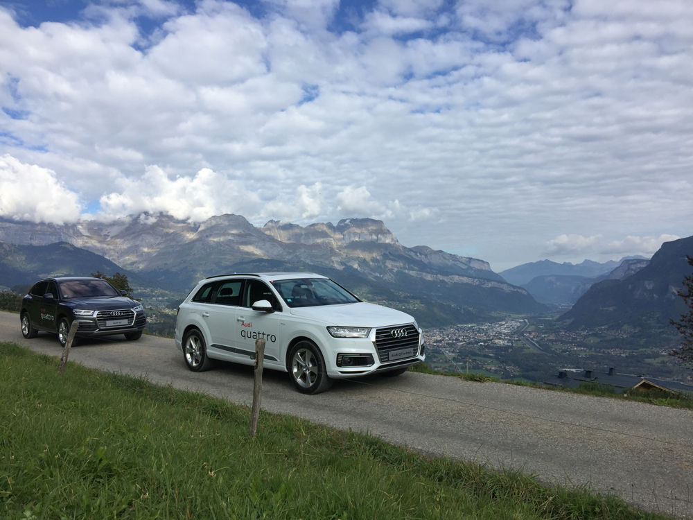Audi Q7 e-tron sur les hauteurs de Megève